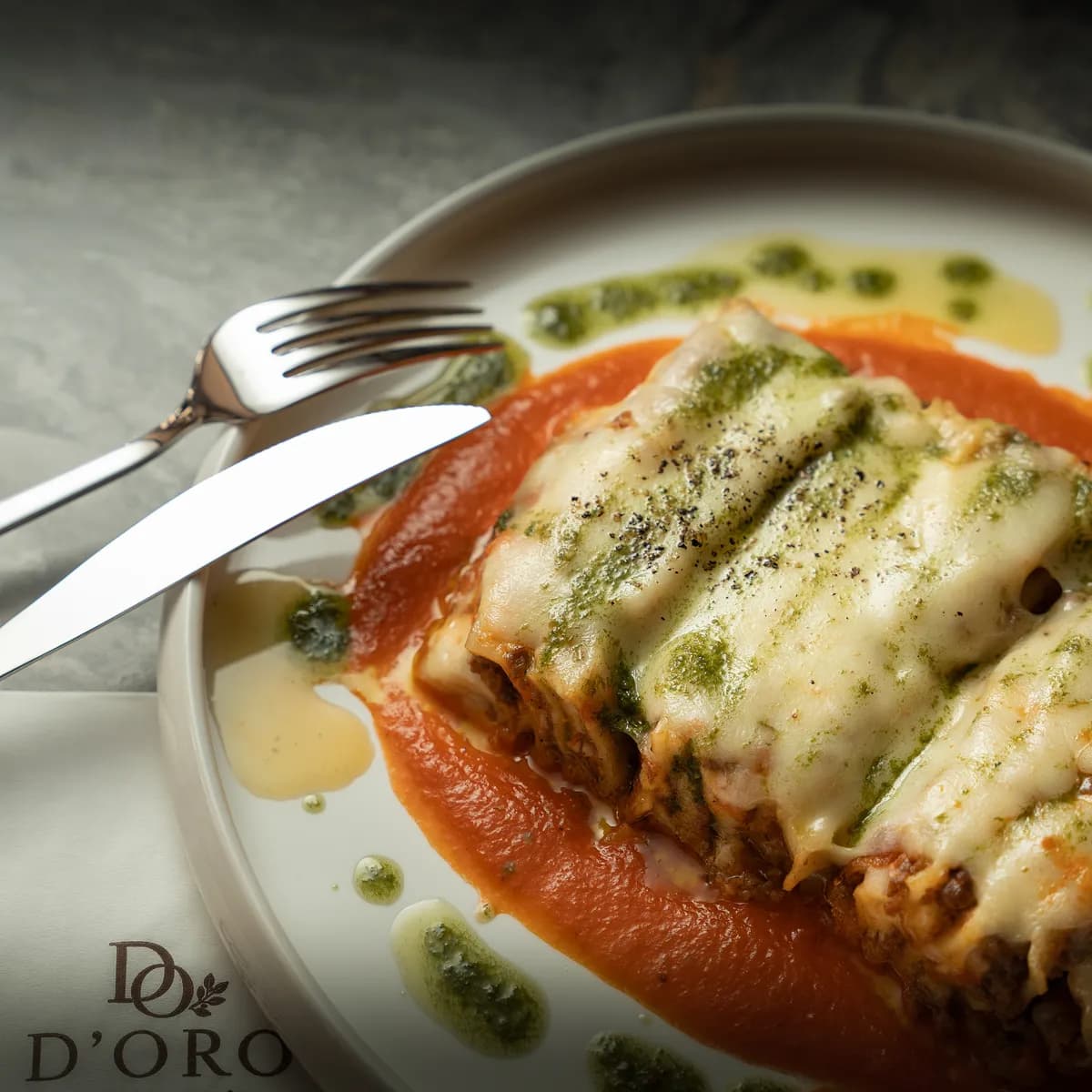 Handmade cannelloni in D'ORO tomato sauce